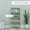 Multifunctional Shelf with Casters, Narrow Design, 4 Compartments, 45x15x91 cm, White