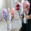 Transparent Bouquet Plastic Bag Literary Flower Wrapping Paper New Rose Packaging Bags
