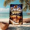 Custom Name Ultra-Soft Beach Towel with Cow Theme,Ideal for Pool - Camping, Diving - Perfect Travel Essential, Vibrant Beach Towel.
