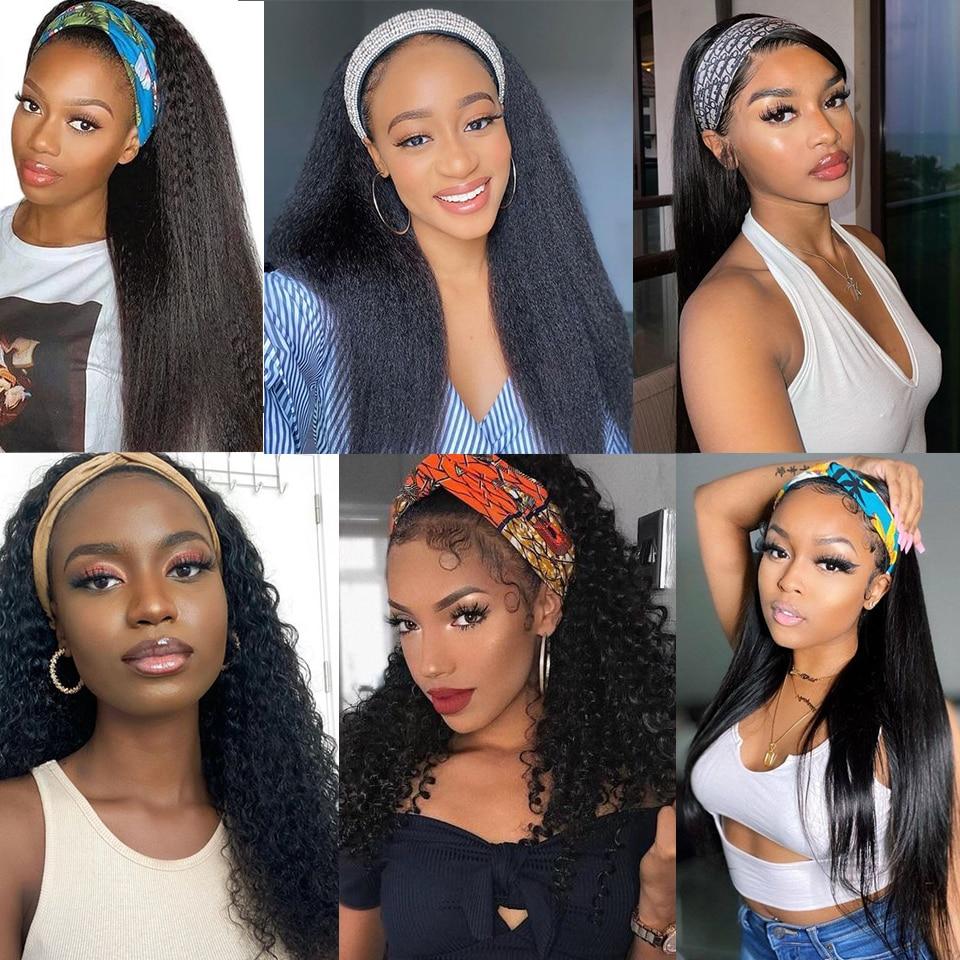 LUPU Headband Wigs for Women Long Synthetic Wavy Natural Looking Wig Headband Hair Extension Wig