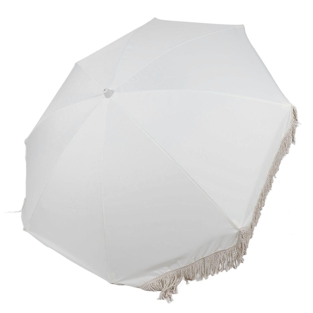 Patio Umbrella with Fringe 8 Fiberglass Ribs UV Proof Large Outdoor Table Market Umbrella for