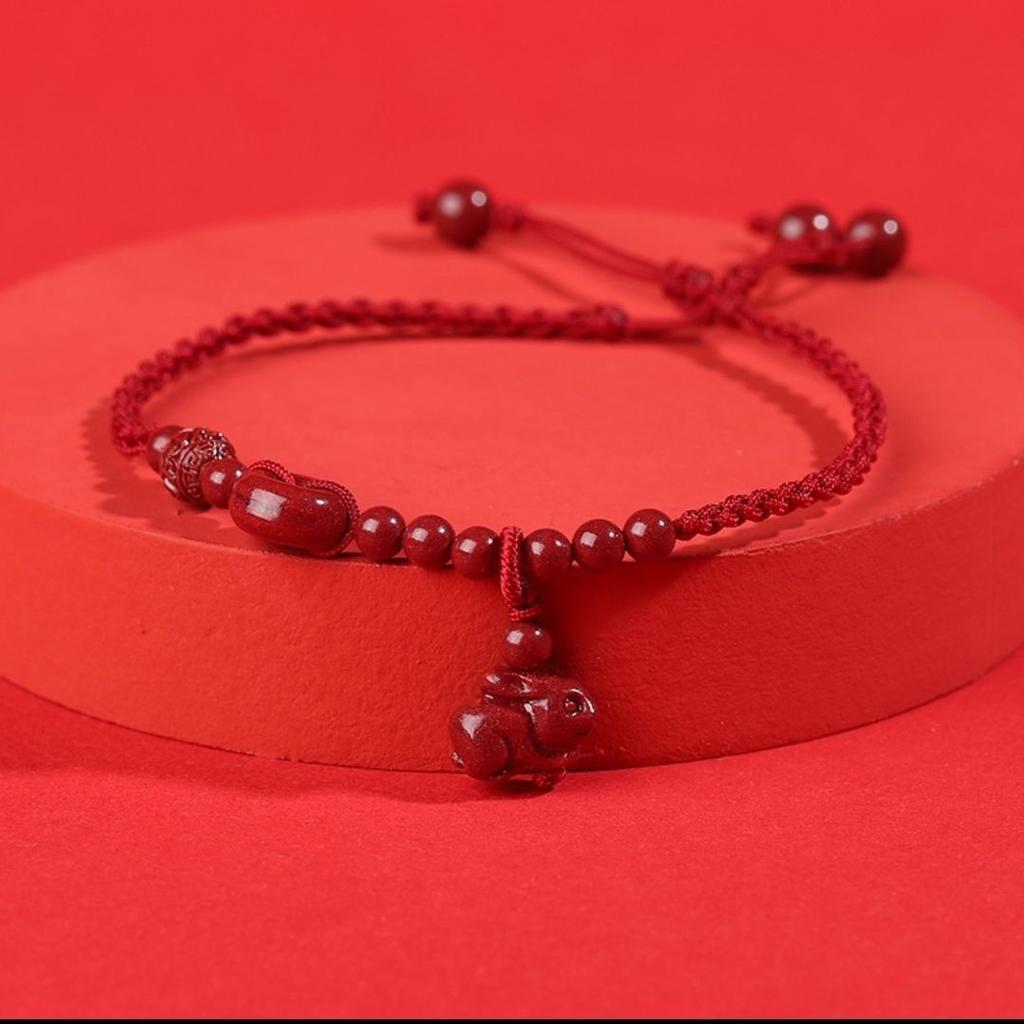 Мужской и женский браслет на щиколотку с натуральными цепочками из киновари и красной веревки, женский браслет на щиколотку для девушки