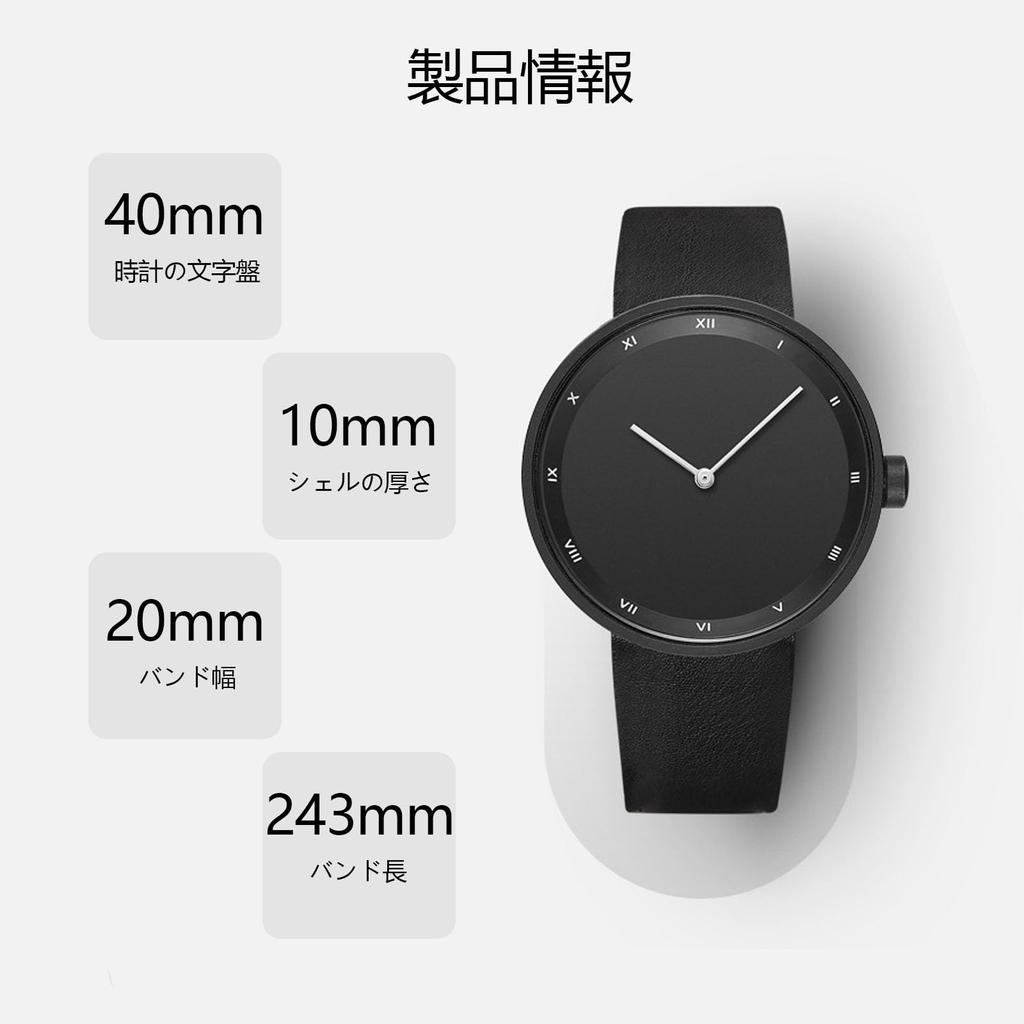 SZSL Stylish and Casual Quartz Watch Lightweight and Simple Design Stable Waterproof Performance Cowhide Leather Strap Unisex (Black)