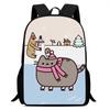 Printed Childrens Pusheen Backpack Outdoor Large Capacity Student Schoolbag