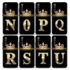 Rose Gold Diamond Crown 26 Letter Case For Xiaomi Note 10 Lite Pro Case For Xiaomi Mi 10s 10t 10 9t 9se 9 8 CC9 E Lite Pro Cover