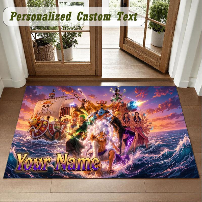 Crystal Velvet Square Rug Custom NameOne Piece Pattern Non Slip Home Floor Decor Rug