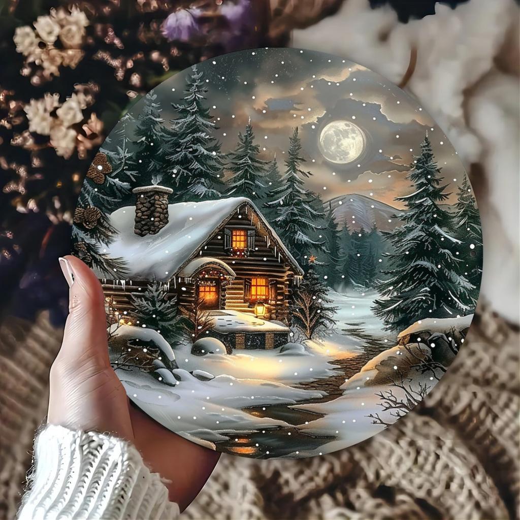 Room Decor pc Christmas Cottage Vintage Aluminum Sign x Inches Festive Metal Wall Art Decor for Home Restaurant Cafe
