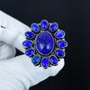 Natural Lapis Lazuli Gemstone Ring, 925 Sterling Silver Ring, Gift For Her, Oval Stone ,Elegant Handmade Ring, Lapis Lazuli Flower Silver Ring Gift