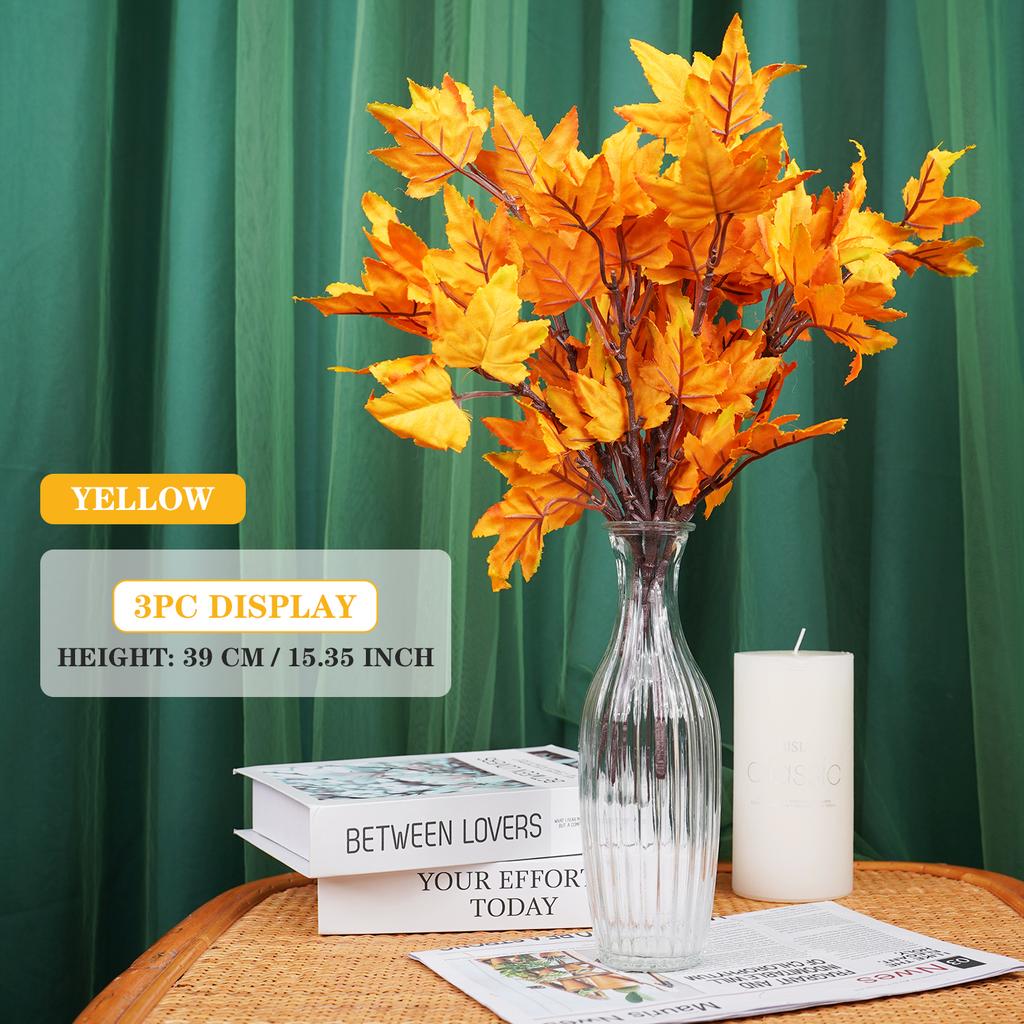 Artificial Canadian Maple Leaves Flower Arrangement Fall Thanksgiving Harvest Decor Home Party Wedding Centerpieces Decoration