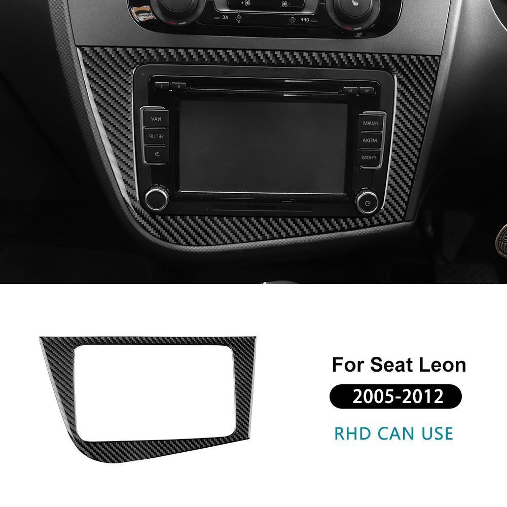Для Seat Leon 2005 2006 2007 2008 2009 2010 2011 2012 Настоящая Мягкая Наклейка из Углеродного Волокна LHD RHD Панель CD Автомобиля Аксессуары для Интерьера