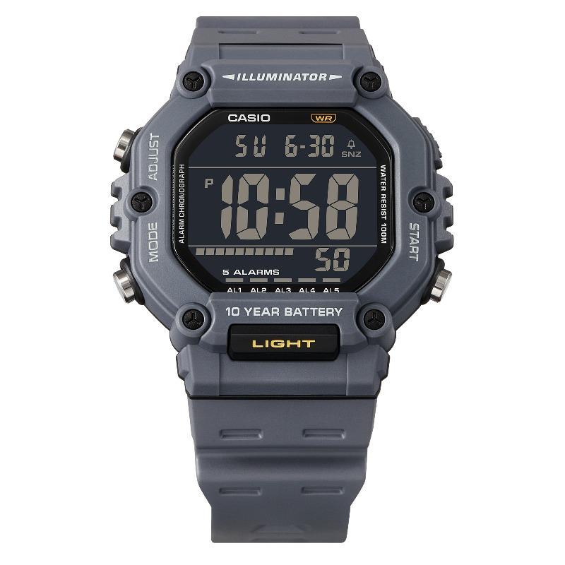 Casio Мужские кварцевые часы с будильником из смолы, водонепроницаемые до 100 м AE-1600H-8BV