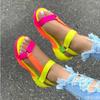 Fashion 2024 Summer New Sandals Rainbow Color  Flat Women Sandals Luxury Sandals Women Designers Outdoor Beach Opened Toe Shoes