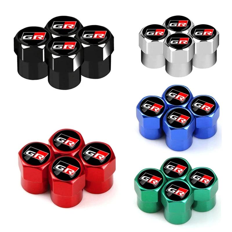 4Pcs Car Wheel Tire Valve Stem Caps Airtight Cover For Toyota GR Sport Corolla C-HR RAV4 Avensis Yaris Accessories Auto Styling