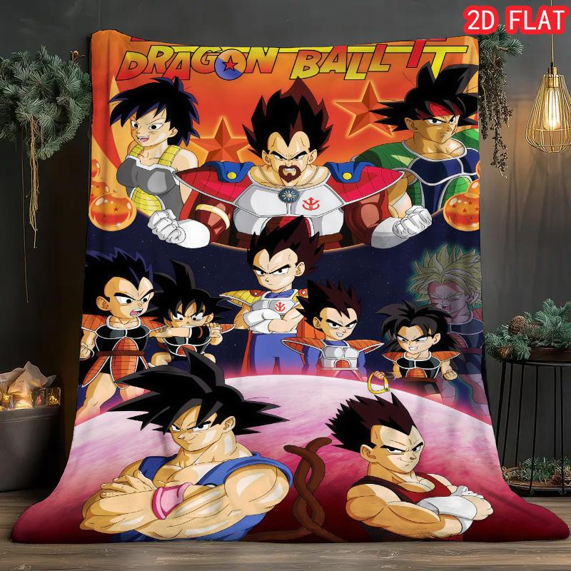 Dragon Ball Gift Blanket High Quality Printed Flannel Blanket for Anime Fans Family Friends THW