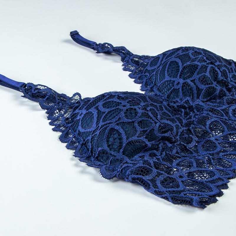 Женский модный комплект кружевного нижнего белья с цветочным принтом, однотонный бюстгальтер, трусики, комплект нижнего белья, пижама, комплект ночного белья