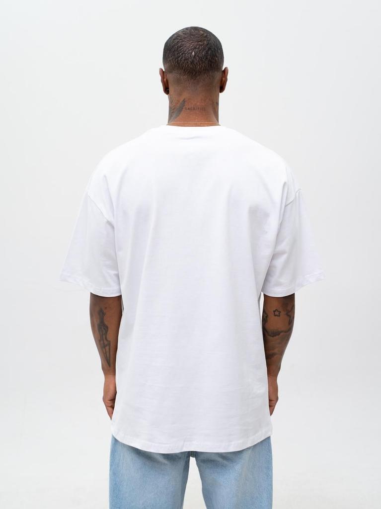 Jigga Wear Laurel Men's White Oversized Short Sleeve T-Shirt XL