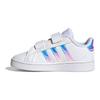 adidas Grand Court I Белые переливающиеся детские кроссовки Cloud-White Dash-Grey FW1276