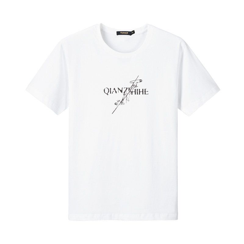 Thousand Paper Cranes Men's Pure Cotton T-Shirt Short Sleeve 2024 Summer New Style Youth Round Neck Casual Half-Sleeve T-Shirt 21378