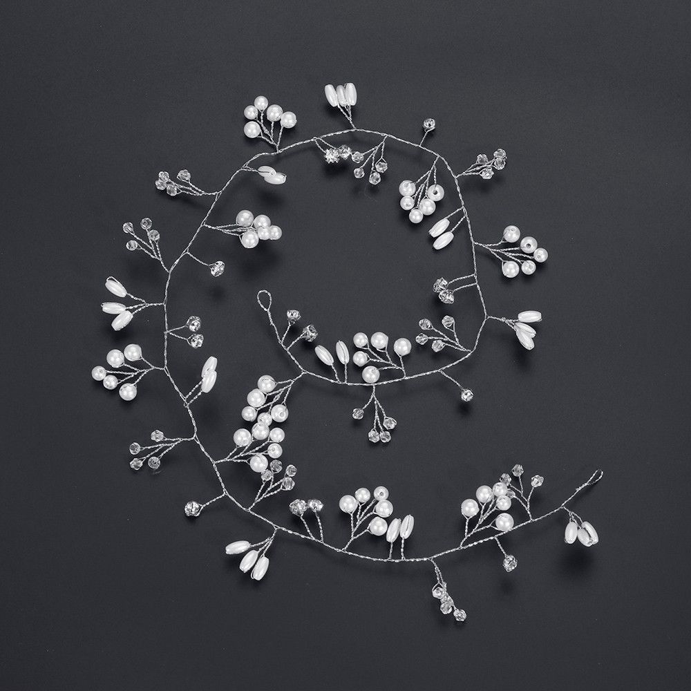Headpiece Hair Jewelry Romantic Pearl Crystal Diamante Headband Wedding Hair Vine Bride Accessories