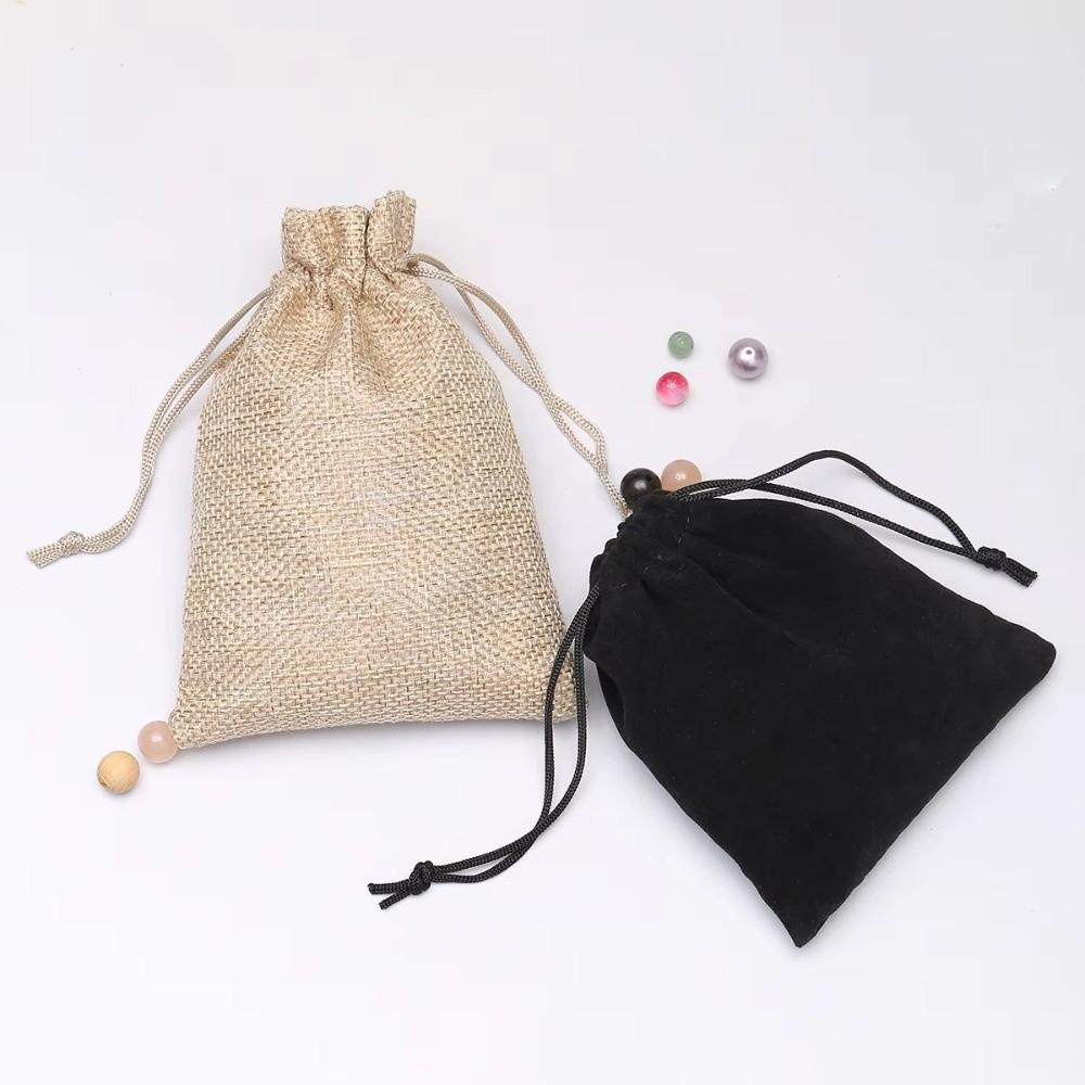 Burlap Jewelry Drawstring Pouches Drawstring Closure Jewelry Storage Bags Travel Organization