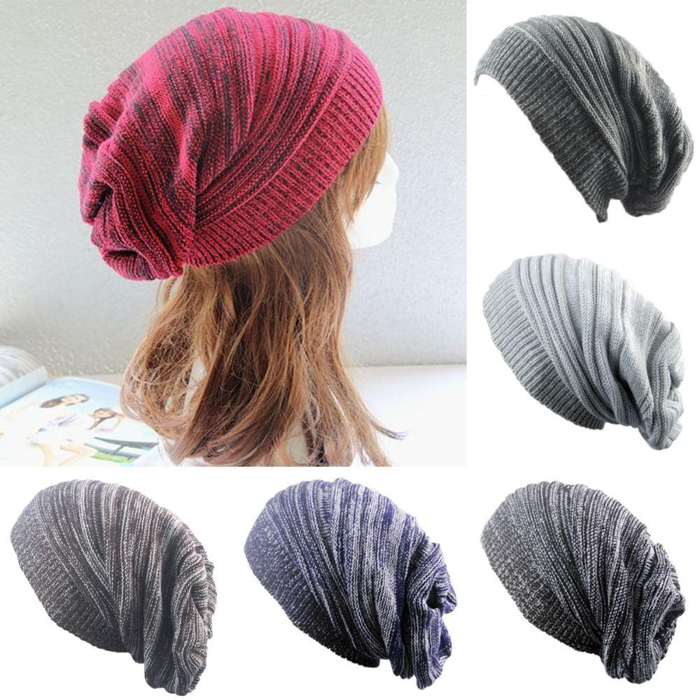 Unisex Winter Knitted Hat Warm Wool Cap Casual Ski Cap Hip-hop