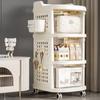 Drawer-Type Trolley Storage Rack Household Toy Snack Cabinet Cart Movable Bookshelf Multi-layer Handcart with Pulleys Trolley