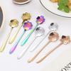 Набор 8 шт. Маленькая ложка для чая с цветком из нержавеющей стали 304 для мороженого, кофе, подарки, десертная посуда, кухонная посуда, аксессуары