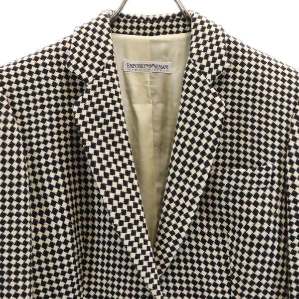 Emporio Armani Сделано в Италии шерстяной приталенный жакет 38 Бежевый x черный блейзер Женский Б/у