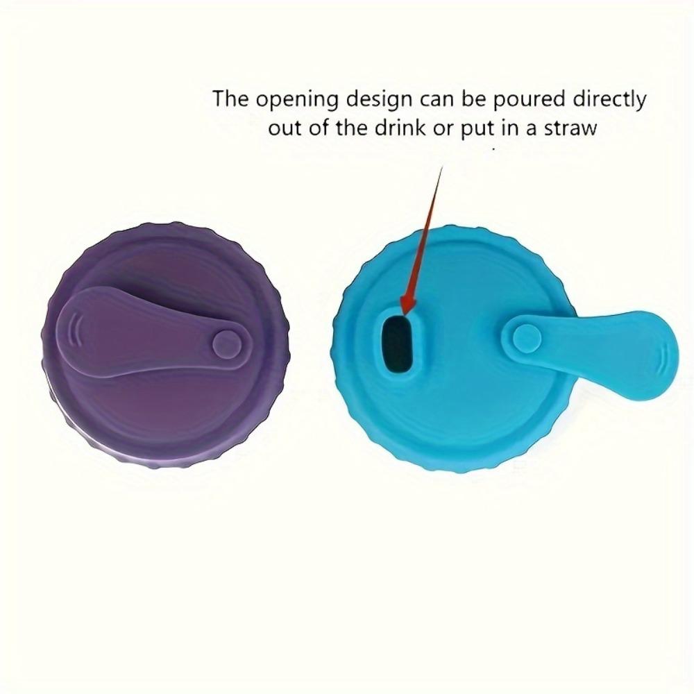 6 шт. разноцветных силиконовых крышек для банок с газировкой, 2,5-дюймовые многоразовые герметичные крышки для стандартных банок с газировкой/пивом, герметичные крышки для свежести напитков на открытом воздухе