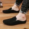 Men's Casual Shoes Soft Leather Shoes Pointed Soles Versatile Walking Comfortable Shoe Half Slippers Peas Casual Leather Shoes