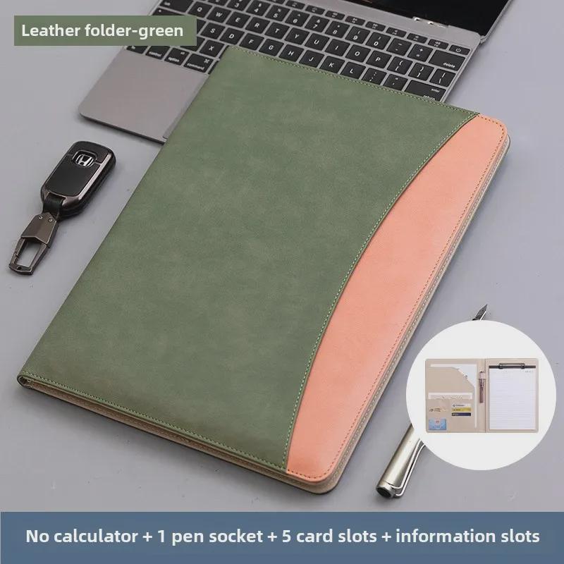 Многофункциональная кожаная папка-органайзер формата А4 для менеджера с калькулятором