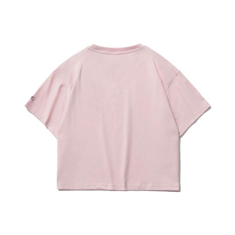Свободная футболка с круглым вырезом и короткими рукавами Li Ning x Disney, женские топы розового цвета AHSR208-2