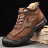 Men's Hiking Boots High Top Leather Plush Outdoor Cotton Shoes Large Size 39-46