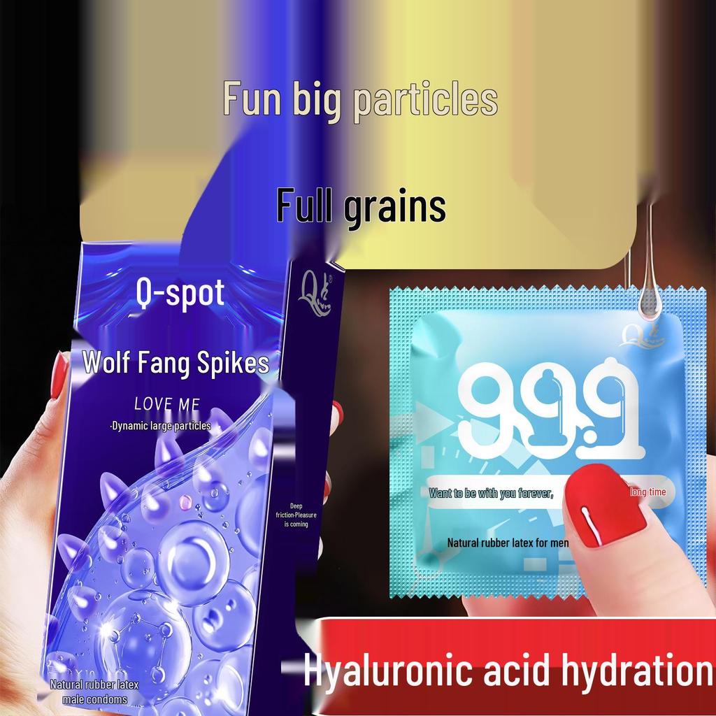 Q Point 369 Large Particle Thickened Desensitizing Condoms - Long-Lasting Delay for Men’s Safety by John Super Bird