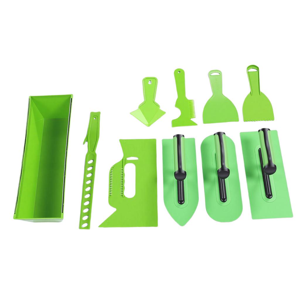 Plastic Trowel Kit Lightweight Ergonomic Handle Round   Pointed Trowels Plastering Set with Storage Bag for Wall Finishing