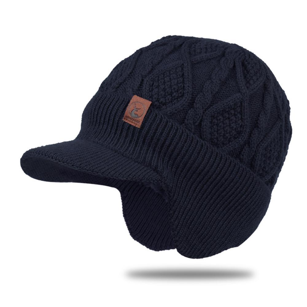 Thickened Knitted Hat Warm Windproof Ski Beanie Hat Fashion Winter Hat Birthday Gift