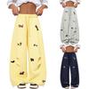 Embroidery Puppy Baggy Barrel Sweatpants Casual  Elastic Drawstring Unisex Wide Leg Pants Trouser