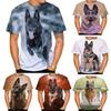 NEW Fashion Funny 3D Printed Dog T-shirt Cute German Shepherd 3D Men/Women Printed Casual Round Neck Short Sleeve T-shirt