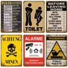 Vintage Bar Metal Signs Bathroom House Living Room Home Retro Wall Decorations Items Luxury Decor Interior Art Posters Tin Signs
