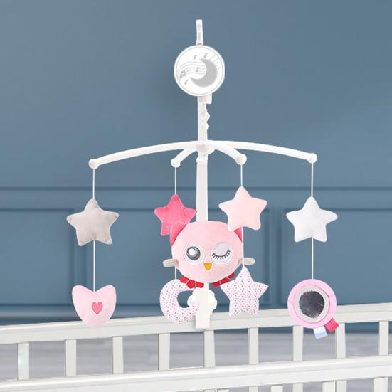 Мобиль для детской кроватки с музыкой и вращающимися игрушками, мягкий плюшевый подвесной