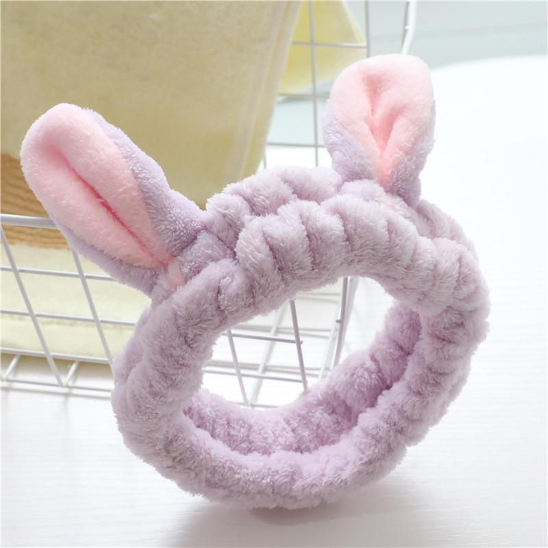 Повязка на голову с надписью Wash Face Soft Теплая повязка на голову с бантом для макияжа Уши животных для девочек Эластичная