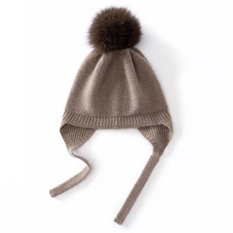 Cashmere Autumn Stylish Fairy Hat Warm  Windproof  Ear Protecting and Lace Up Knitted Woolen Hat for Boys  Girls and Children