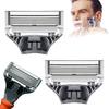 2Pcs Men Razor Blade Refills for Harry's 5 Layers Stainless Steel Manual Shaver Beard Trimmer Blades Cartridges Replacement with Lubricating Strip