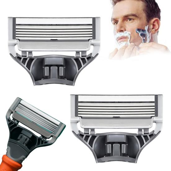 2 шт. сменных лезвий для мужской бритвы Harry's, 5 слоев, нержавеющая сталь, ручная бритва, триммер для бороды, сменные картриджи со смазывающей полоской