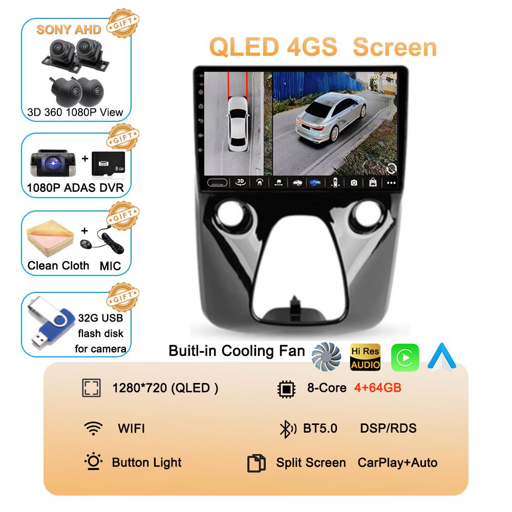 Android 14 Car Radio For Peugeot 108 For Toyota Aygo B40 2014-2021 Multimedia Video Player Navigation Stereo GPS 2din 2 din DSP