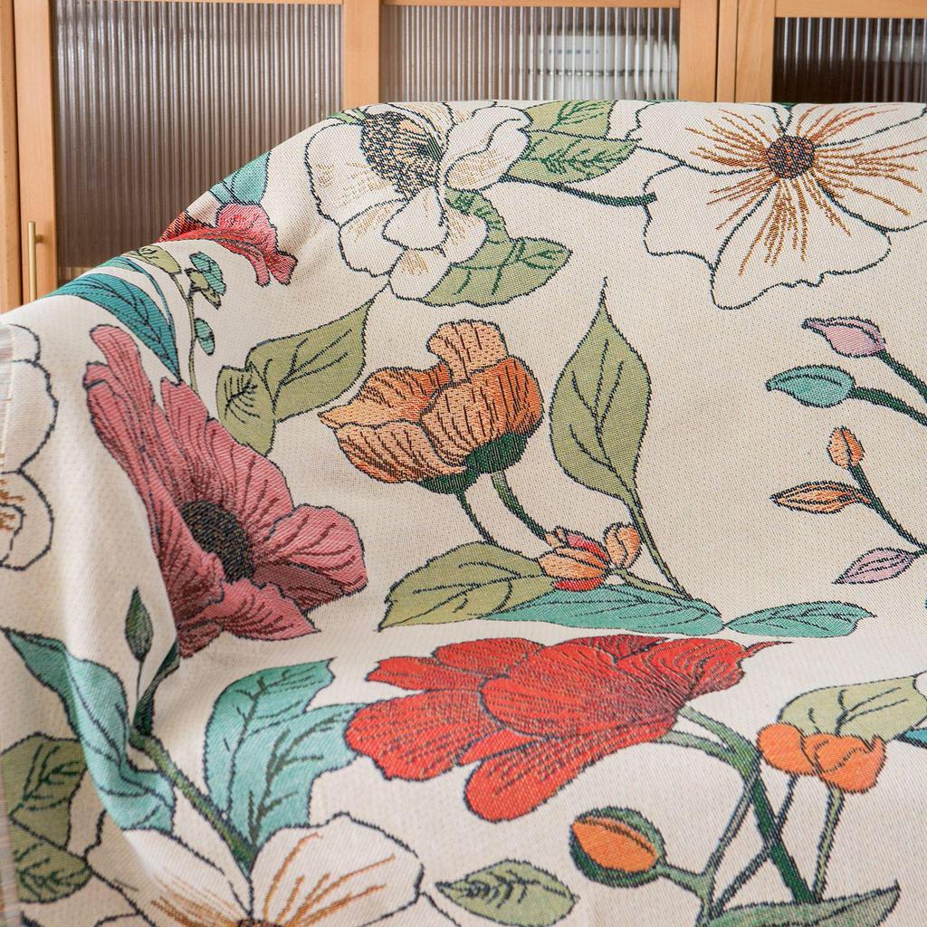 American Country Floral Sofa Blanket - Outdoor Camping & Leisure Cover