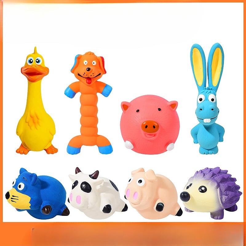 Латексная игрушка для питомца Игрушка из латекса в форме животного Пищащий мяч-голова свиньи Ёжик Прорезыватель для зубов Чистка зубов Игрушка для питомца