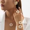 Temperament White Flower Earrings Necklace Set