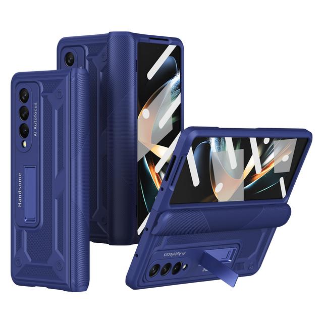 Fall Protection Hard Armor Case For Samsung Galaxy Z Fold 4 Fold3 Fold4 Fold2 Fold5 Fold 3 2 5 Kickstand Tempered Glass Cover