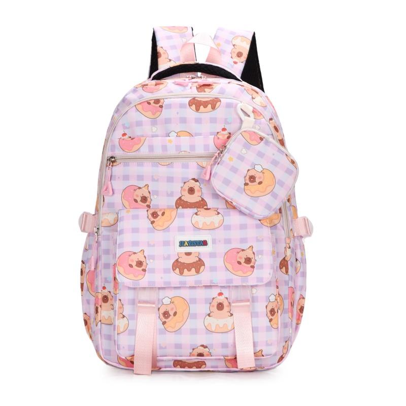 Cartoon Printed Schoolbag Junior High School Student Backpack Women's Large Capacity Backpack